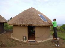 Solar panels on African Hut